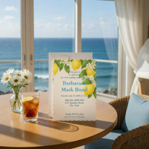 Invitation Citron Aquarelle 25e Anniversaire de Mariage