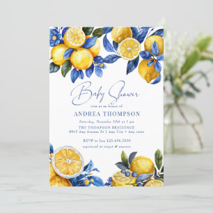 Invitation Citron   Baby shower d'été