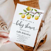 Citron Baby shower Eté Aquarelle Citrus