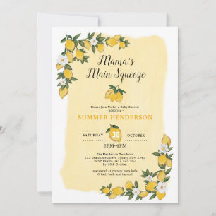 Invitation Citron Baby shower soleil Citronnelle été Citrus