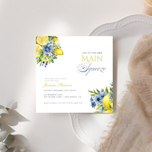 Invitation Citron bleu floral Fête des mariées