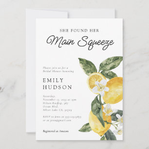 Invitation Citron Citrus Fête des mariées principale