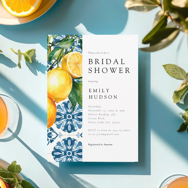 Invitation Citron Citrus Positano Fête des mariées italienne (Créateur téléchargé)