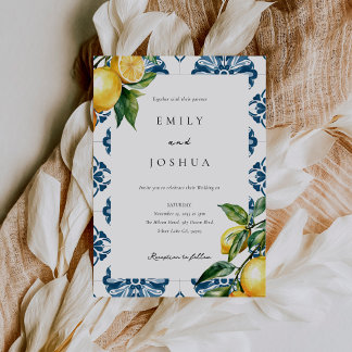 Invitation Citron Citrus Positano Mariage italien