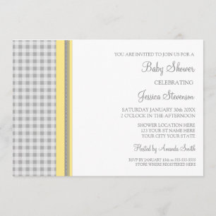 Invitation Citron En vichy Douche pour bébés personnalisée In