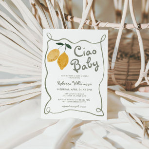 Invitation Citron Italien Amalfi Baby shower neutre
