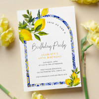 Citron Méditerranée Boho Arch Anniversaire Invitat