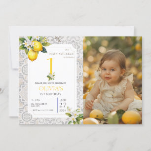 Invitation Citron méditerranéen 1er 2e 3e anniversaire photo