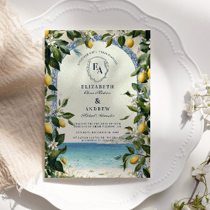 Invitation Citron méditerranéen et Mariage vert