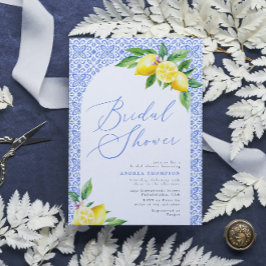 Invitation Citron Positano Italien Carrelage Bleu Fête des ma