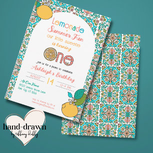 Invitation Citron Thème Filles 1er Anniversaire Lemonade Part