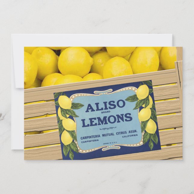 Invitation Citrons d'Aliso dans une caisse (Devant)