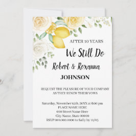 Invitation Citrons et Rose - Anniversaire Mariage Renouvellem