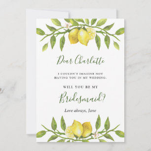 Invitation Citrons Fleuris Verdure Serez-Vous Ma Femme D'Accu