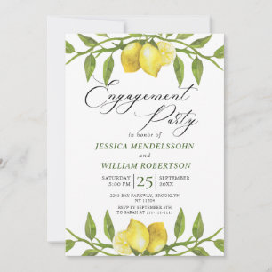 Invitation Citrons Green Blossom Engagement Party