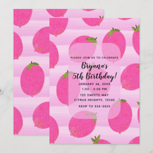 Invitation Citrons roses Fruits d'été Fruits d'anniversaire l