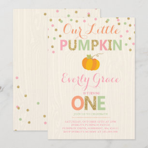 Invitation citrouille Anniversaire Citrouille or r