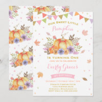 Invitation citrouille Anniversaire Pink & Gold Fal