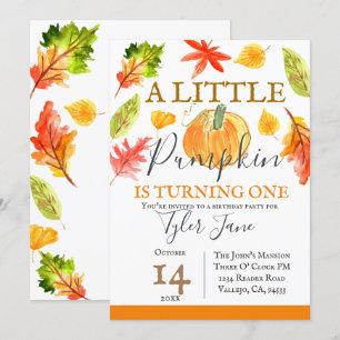 Invitation Citrouille automne automne enfant anniversaire inv