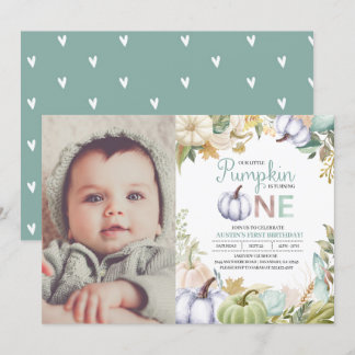 Invitation Citrouille Automne Automne Premier anniversaire In
