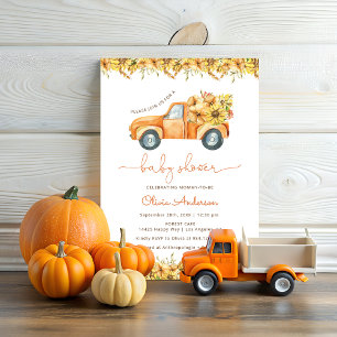 Invitation Citrouille Automne Baby shower de camion Invitatio