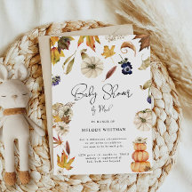 Citrouille Automne Baby shower Floral Par Courrier