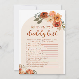 Invitation Citrouille Automne Baby shower Qui Connaît Papa Me