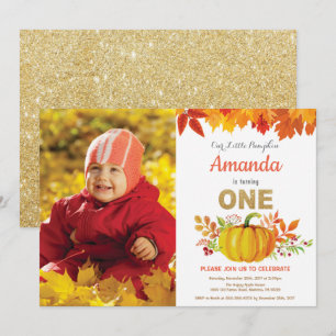Invitation Citrouille Automne Premier Anniversaire Parties sc