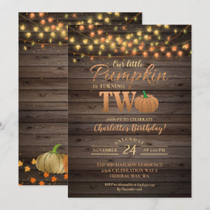Invitation Citrouille Automne Rustic Fall Country Anniversair