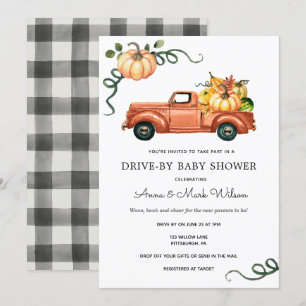 Invitation Citrouille Automne Truck Drive par Baby shower