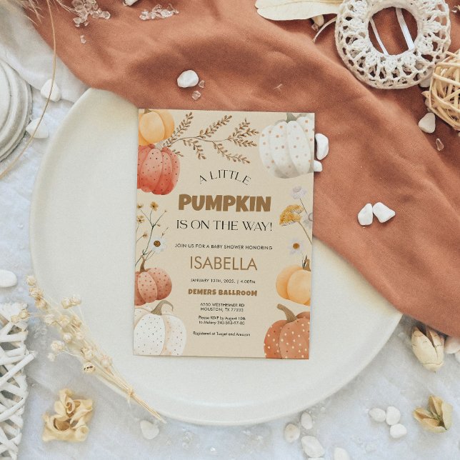 Invitation citrouille Baby shower (Créateur téléchargé)