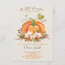 Invitation citrouille Baby shower Automne Automne 