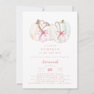 Invitation Citrouille Baby shower Baby shower fille Invitatio
