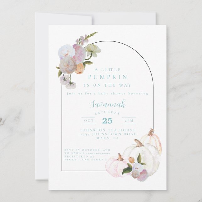 Invitation Citrouille Baby shower Baby shower garçon Invitati (Devant)