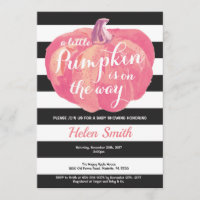 Invitation citrouille Baby shower fille