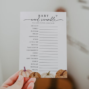 Invitation Citrouille Baby Word Scramble Jeu