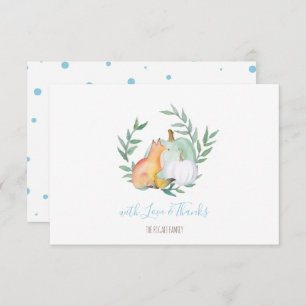 Invitation Citrouille Blue Fox Merci bois 