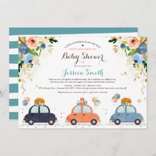 Invitation Citrouille Blue & Gold par Baby shower