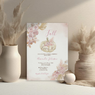 Invitation Citrouille Boho rose pâle chute dans la Fête des m