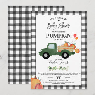 Invitation Citrouille Camion Baby shower d'automne neutre pou