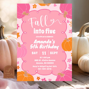 Invitation Citrouille Colorée Amusante d'Automne pour Anniver