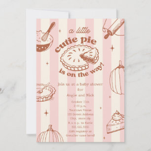 Invitation Citrouille Cutie Automne Baby shower fille