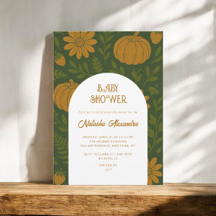 Invitation Citrouille d'aquarelle automne automne Baby shower