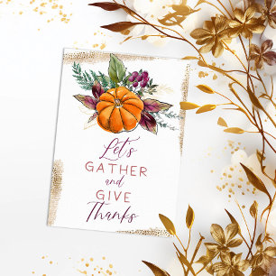 Invitation Citrouille d'automne & Berries "Rassemblez et donn