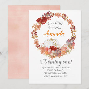 Invitation Citrouille d'automne Cute 1er anniversaire Invitat