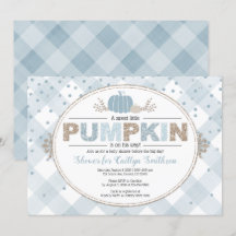 citrouille d'automne en vichy confetti baby shower