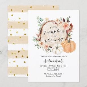Invitation citrouille d'automne feu citrouille baby shower in