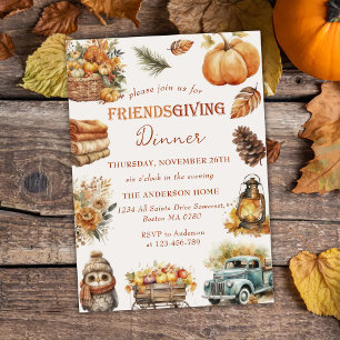 Invitation Citrouille d'automne Friendsgiving Diner Invitatio