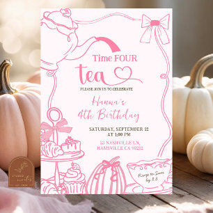 Invitation Citrouille d'automne PINK Gribouillis Dessinée à l