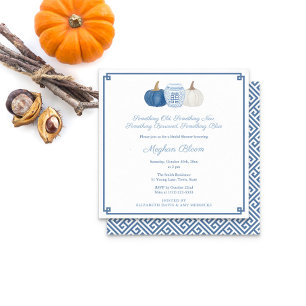 Invitation Citrouille d'automne quelque chose de bleu chic Fê